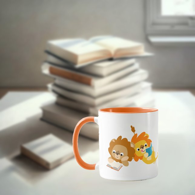 Cute Cartoon Lion Readers Mug (Creator Uploaded)