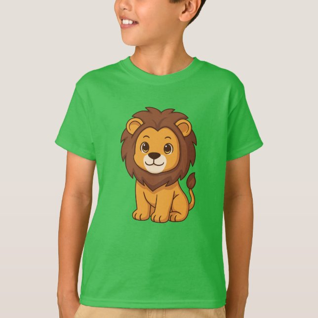 Cute Cartoon Lion T-Shirt (Front)