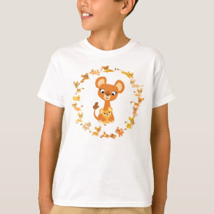Cute Cartoon Lionesses Mandala Children T-Shirt