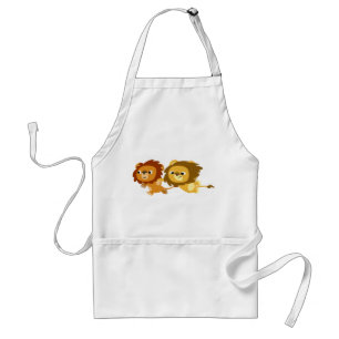 Cute Cartoon Lions in a Hurry Apron