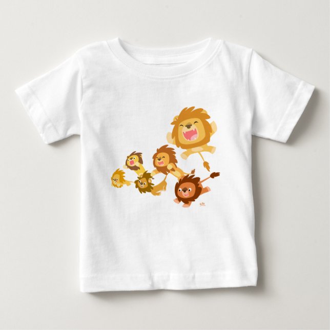 Cute Cartoon Lions' Parade Baby T-shirt (Front)
