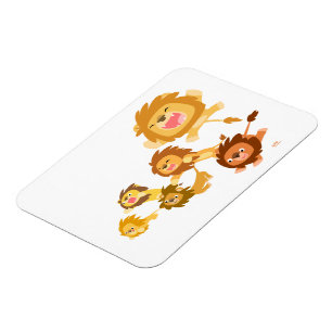 Cute Cartoon Lions' Parade Flexible Magnet
