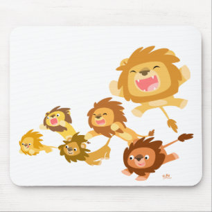 Cute Cartoon Lions' Parade Mousepad