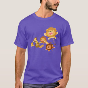Cute Cartoon Lions' Parade T-shirt