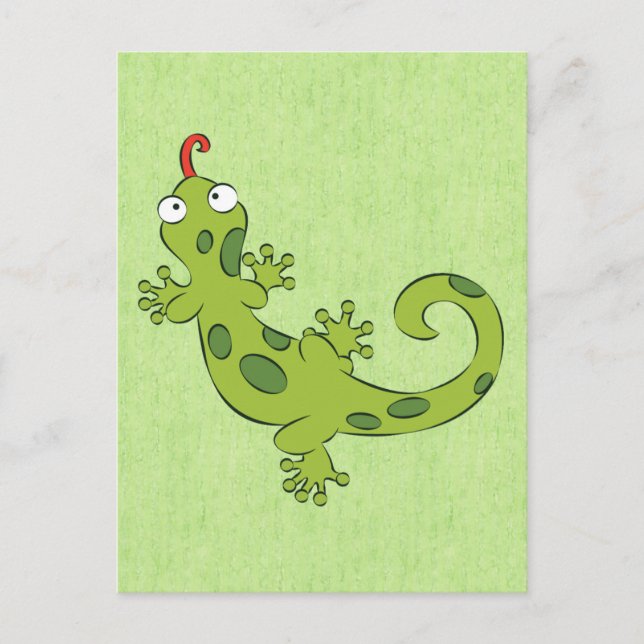 cute cartoon lizard postcard (Front)