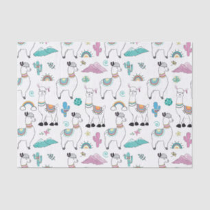Cute Cartoon Llama Pattern Tissue Paper