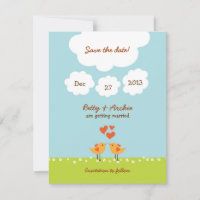 Cute Cartoon Love Birds (Day) Wedding