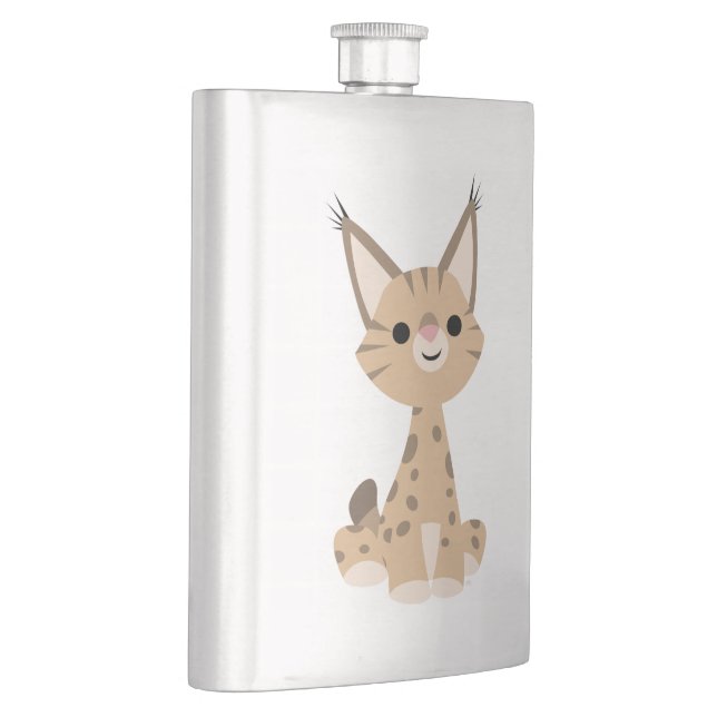 Cute Cartoon Lynx Classic Flask (Right)
