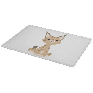 Cute Cartoon Lynx Cutting Board