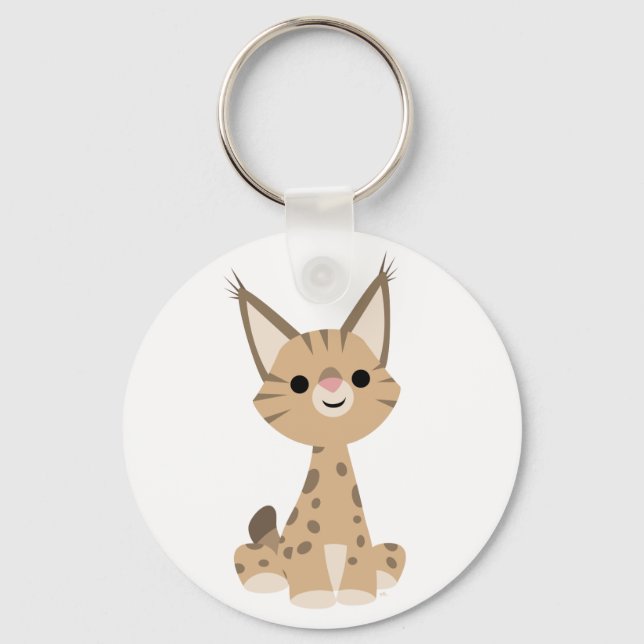 Cute Cartoon Lynx  Keychain (Front)