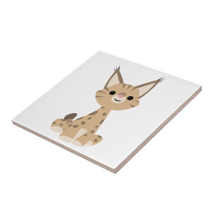 Cute Cartoon Lynx Tile