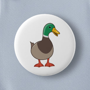 Cute Cartoon Mallard Duck 6 Cm Round Badge
