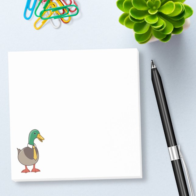 Cute Cartoon Mallard Duck with a Tie Post-it Notes (Creator Uploaded)