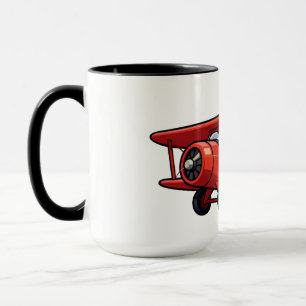Cute Cartoon Mechanic with Red Car Illustration Mug