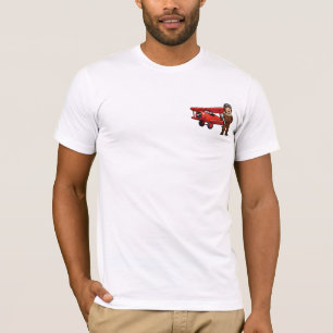 Cute Cartoon Mechanic with Red Car Illustration T-Shirt