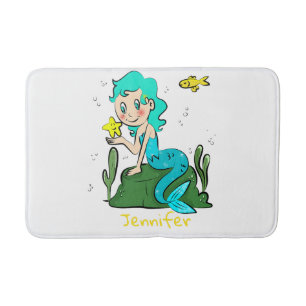 Cute Cartoon Mermaid Bath Mat
