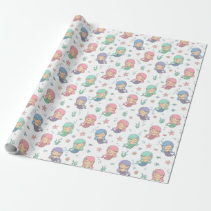 Cute Cartoon Mermaid Pattern Wrapping Paper