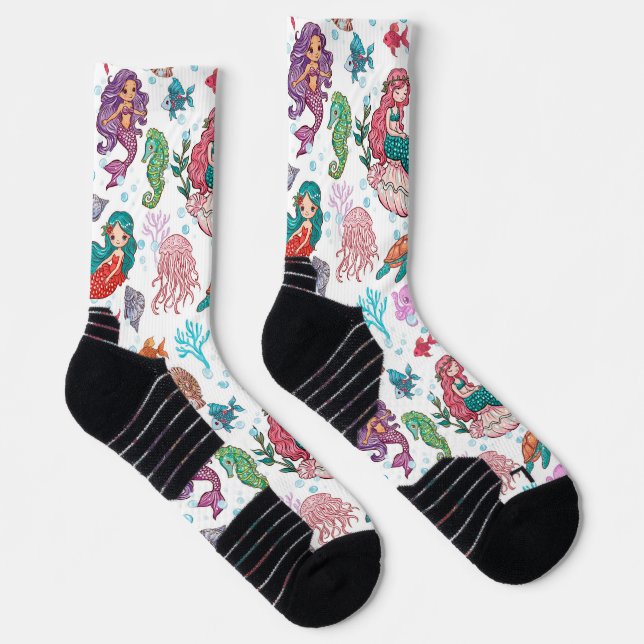 Cute cartoon mermaids  socks (Right)