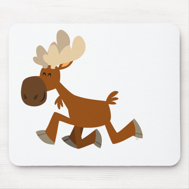 Cute Cartoon Merry Moose Mousepad (Front)