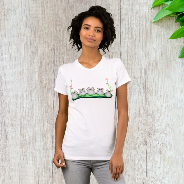 Cute Cartoon Mice on Grass with Flowers  T-Shirt (Creator Uploaded)