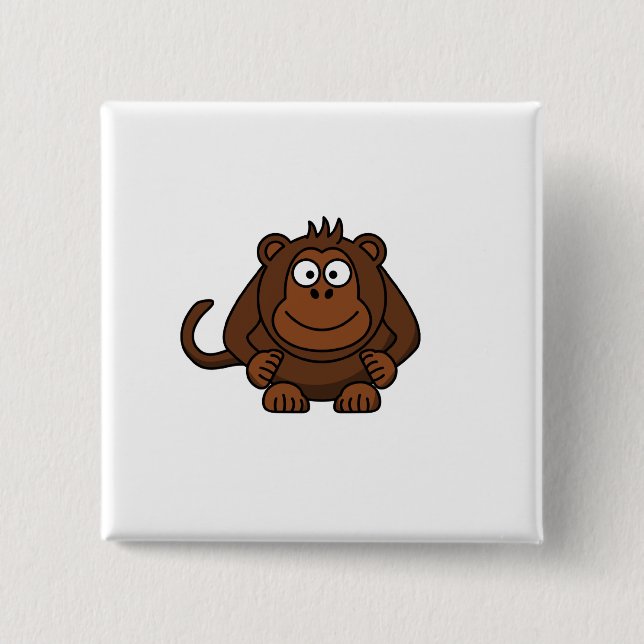 Cute Cartoon Monkey Template 15 Cm Square Badge (Front)