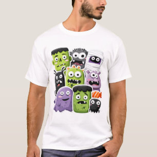 Cute Cartoon Monsters Halloween T-Shirt