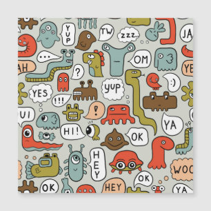 Cute Cartoon Monsters: Seamless Background