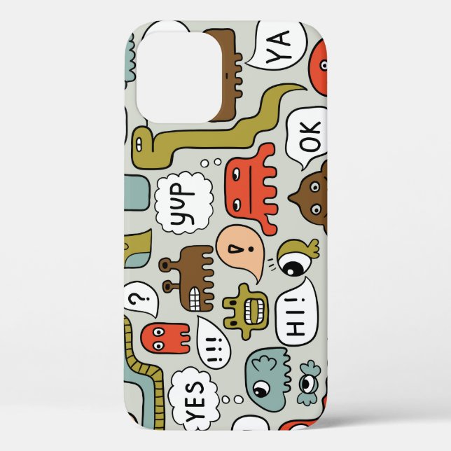 Cute Cartoon Monsters: Seamless Background Case-Mate iPhone Case (Back)