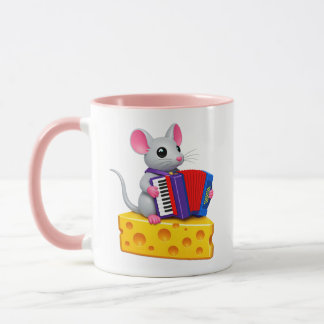 Cute Cartoon Mouse Playing Accordion Colorful Musi Mug