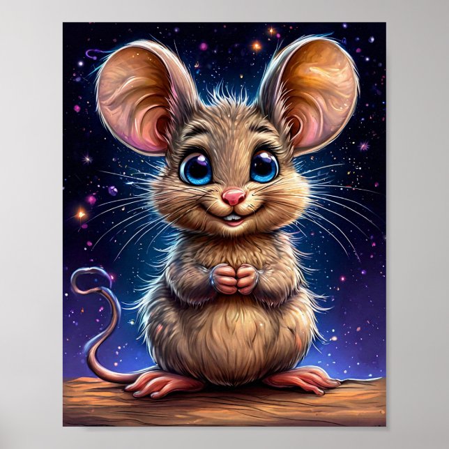 Cute Cartoon Mouse Poster (Front)