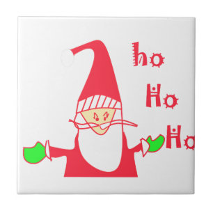 Cute Cartoon Mouse Santa Collection. Ceramic Tile