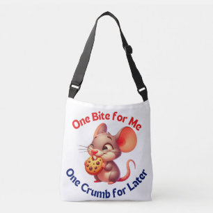 Cute cartoon mouse with crispy cookie crossbody bag