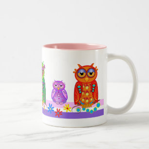 Cute cartoon mug with Owls