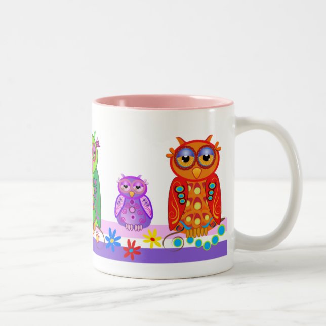 Cute cartoon mug with Owls (Right)