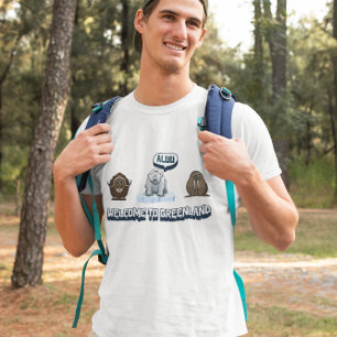 Cute Cartoon Musk Ox, Polar Bear, Walrus Greenland T-Shirt