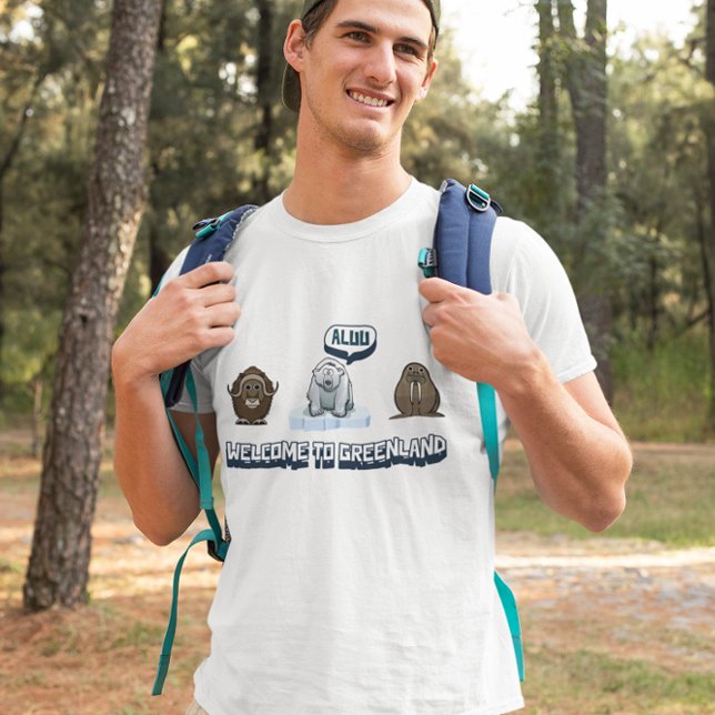 Cute Cartoon Musk Ox, Polar Bear, Walrus Greenland T-Shirt (Creator Uploaded)