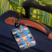 Cute Cartoon Nerds & Geeks Glasses Pattern Luggag