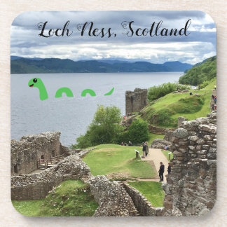 Cute Cartoon Nessie Loch Ness Monster, Scotland Coaster