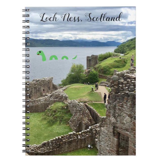 Cute Cartoon Nessie Loch Ness Monster, Scotland Notebook (Front)