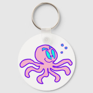 Cute Cartoon Octopus Aquatic Animal Funny Key Ring