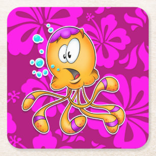 Cute cartoon octopus coaster