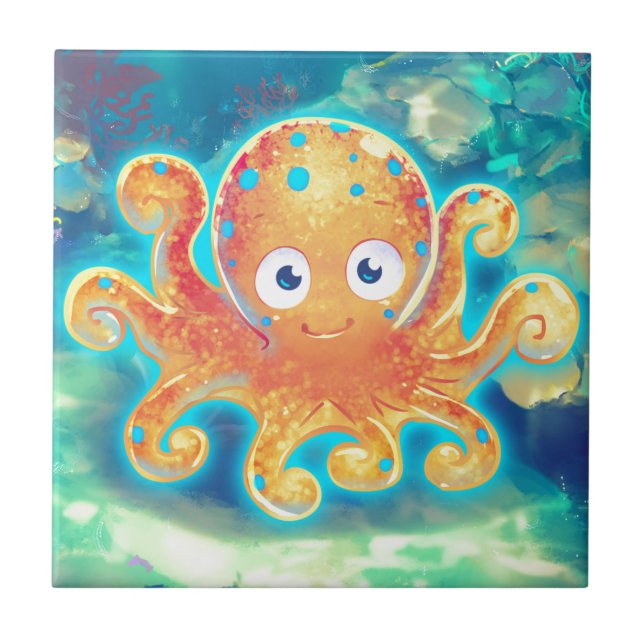 Cute Cartoon Octopus Tile (Front)
