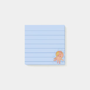Cute Cartoon Octopus Watercolor Post-it Notes