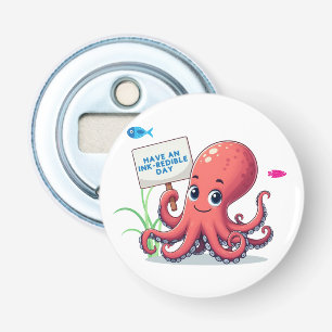 Cute, cartoon octopus with fish bottle opener