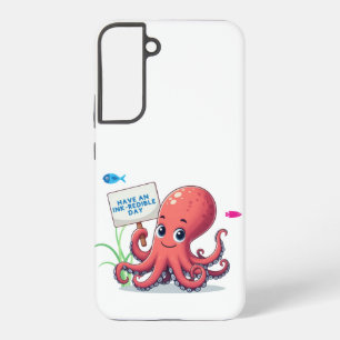 Cute, cartoon octopus with fish samsung galaxy case