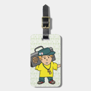 Cute Cartoon of Boy who loves music Luggage Tag