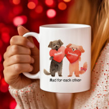 Cute Cartoon of Puppy Holding Hearts Valentine