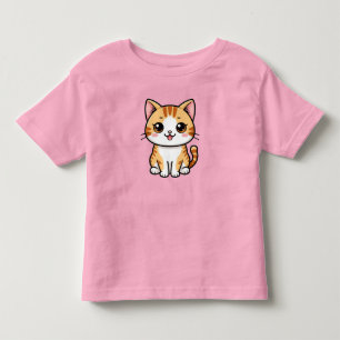 Cute Cartoon Orange Tabby Cat Toddler T-Shirt