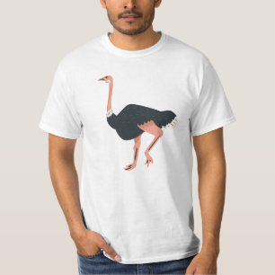 Cute Cartoon Ostrich Isolated on White Background T-Shirt