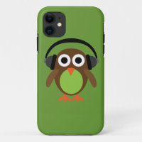 Cute Cartoon Owl DJ With Headphones